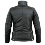Blouson moto pour femme textile ajustable par pression et zip